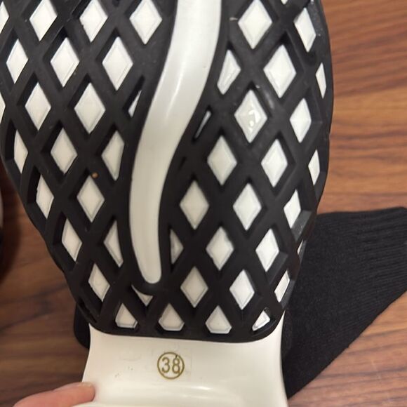 Fashionable Mesh & Neoprene Black Sneaker with Crystal Embellished Buckle. - Picture 9 of 9